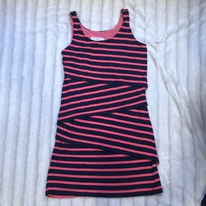 Ann Taylor Loft Navy/coral dress, size S petite.